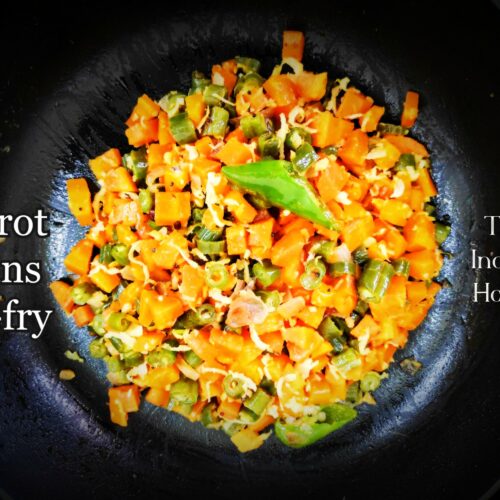 Carrot beans poriyal | Carrot beans stir fry